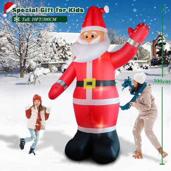 ⚡10FT Christmas Inflatable Santa Claus Huge  Classic Blow up Outdoor Decoration - Picture 6 of 7